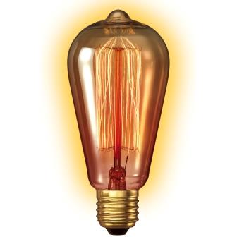 ST64 x 143 Deco 60W E27 235V Clear Gold Rustica - Afbeelding 1