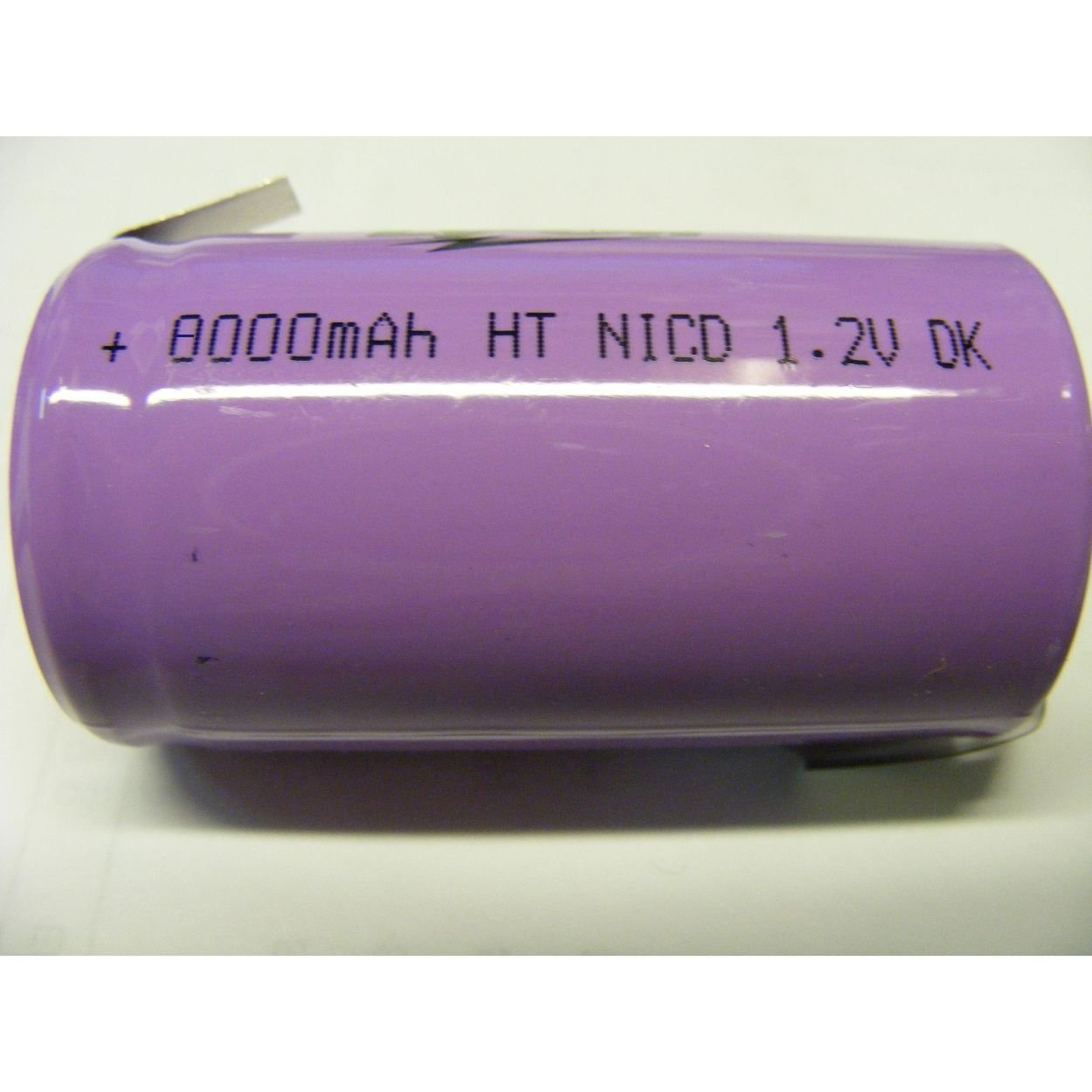 Ind. D cel NiCd 8000 Mah met soldeerlippen Z-conf - Afbeelding 1