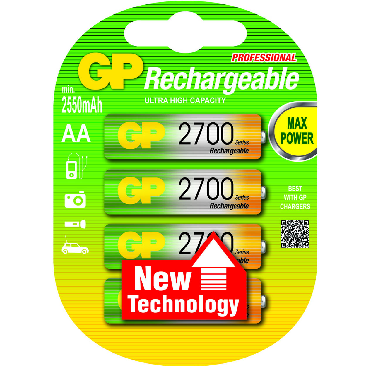 GP NiMH  AA Mignon penlite (2600), bl/4 - Afbeelding 1