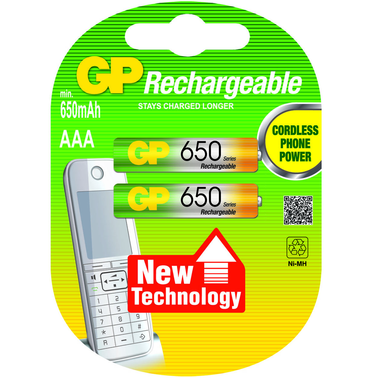 GP NiMH AAA Micro  penlite (650mAh), blister 4 - Afbeelding 1