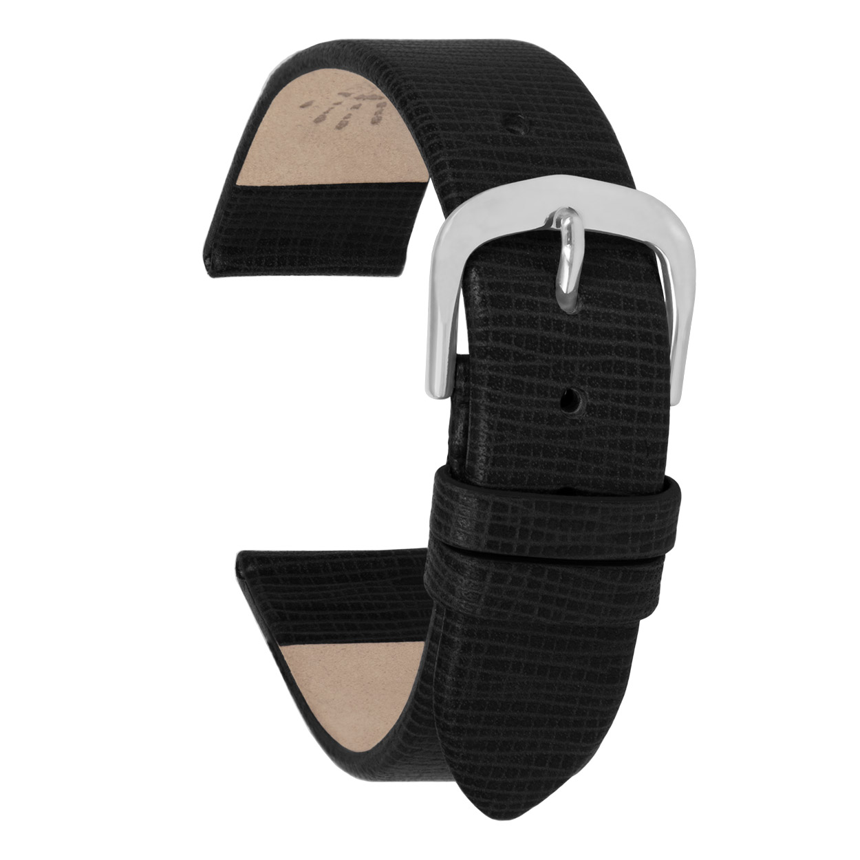 Horlogeband G154 Italian Zwart Leder 20x18mm - Afbeelding 2