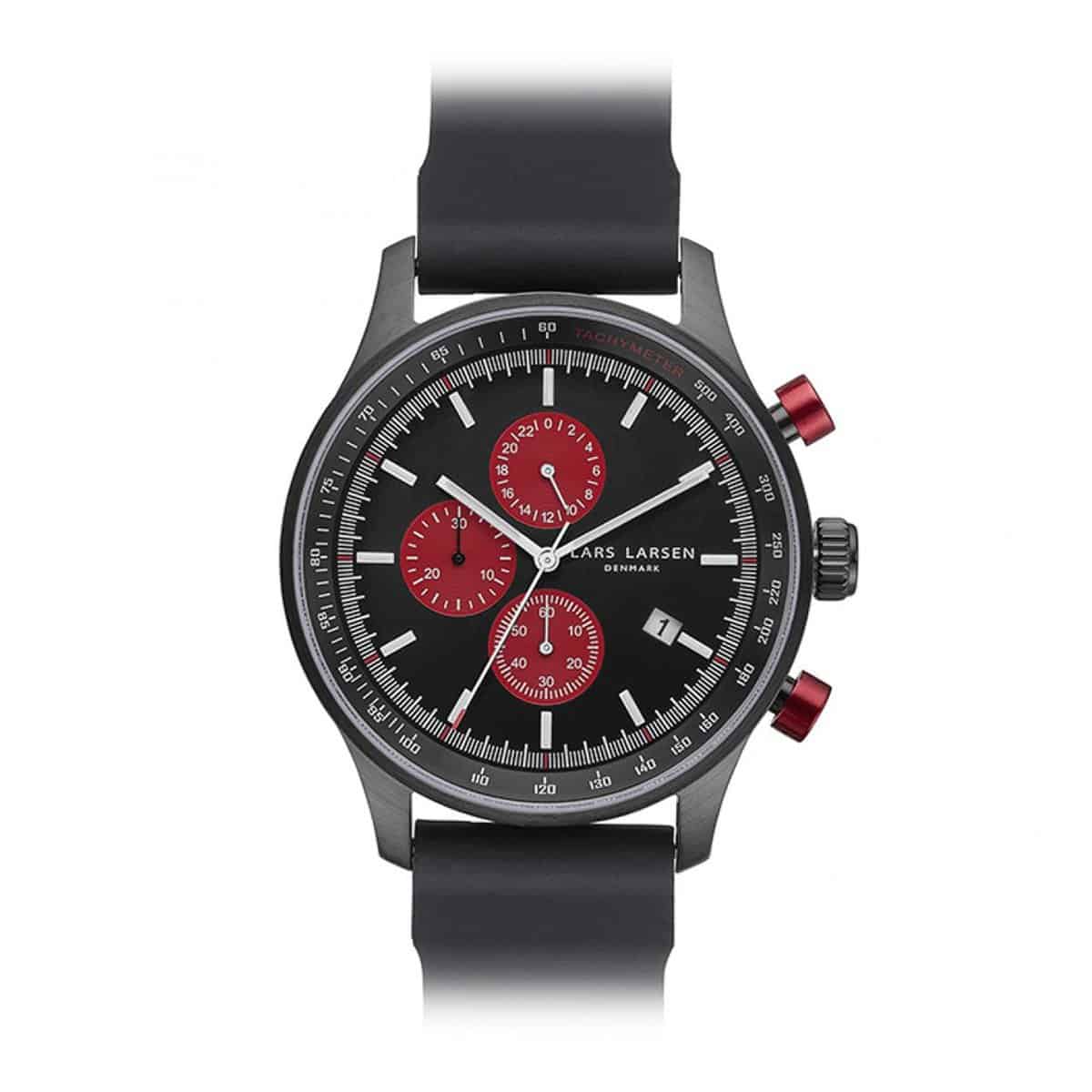 Lars Larsen horloge 133CBBS IP Zwart Siliconen