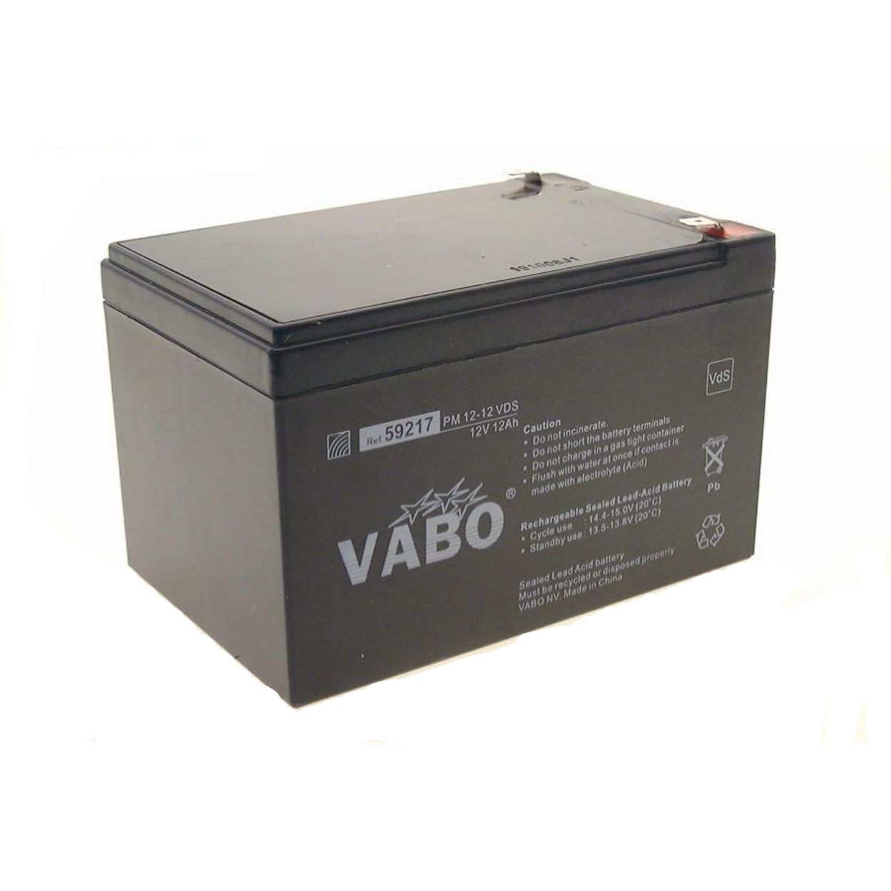 Loodaccu 12 Volt 12 Ah  151x98x97.5mm (géén vwb) - Afbeelding 1