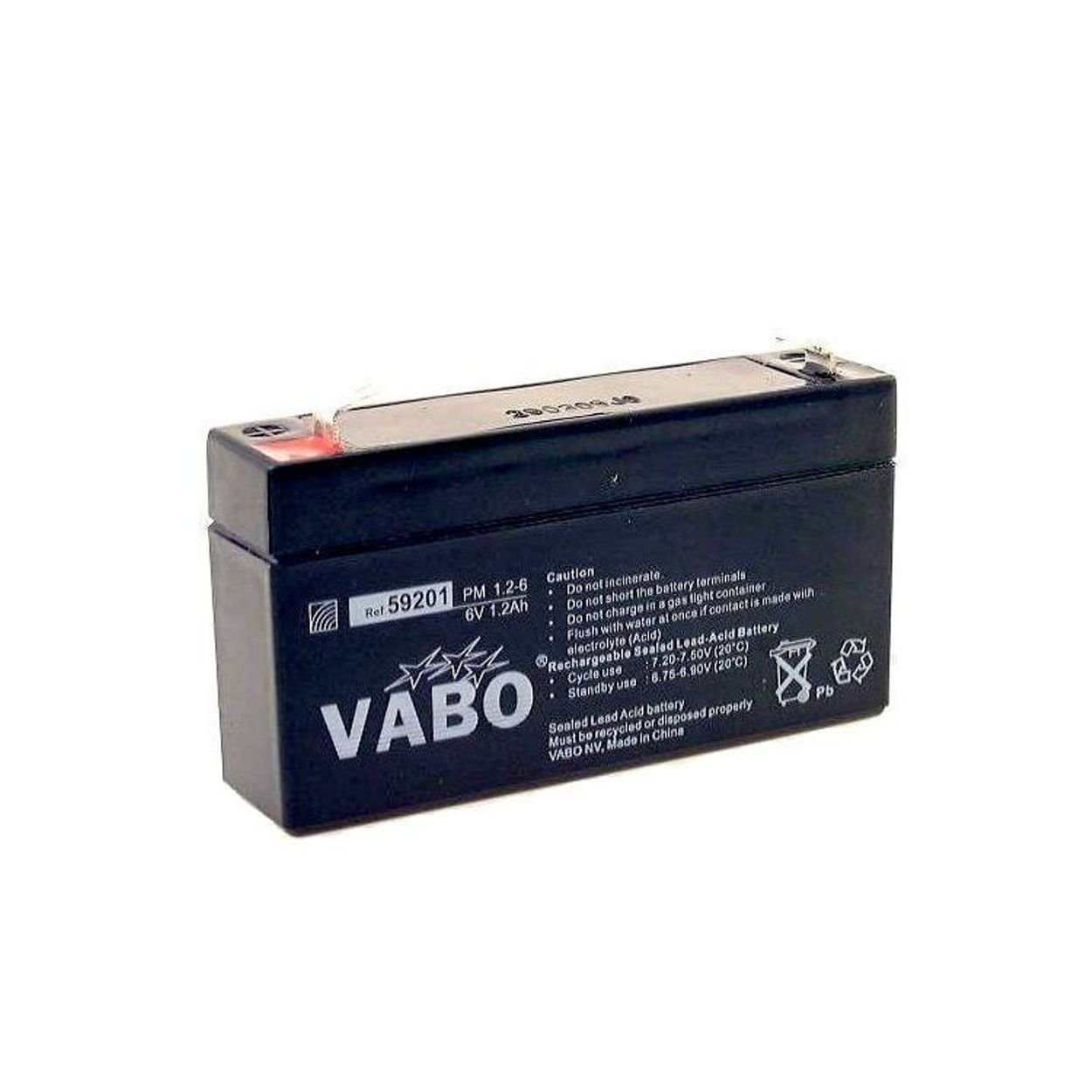 Loodaccu 6 Volt  1,2Ah  97 x 51 x 25 mm - Afbeelding 1