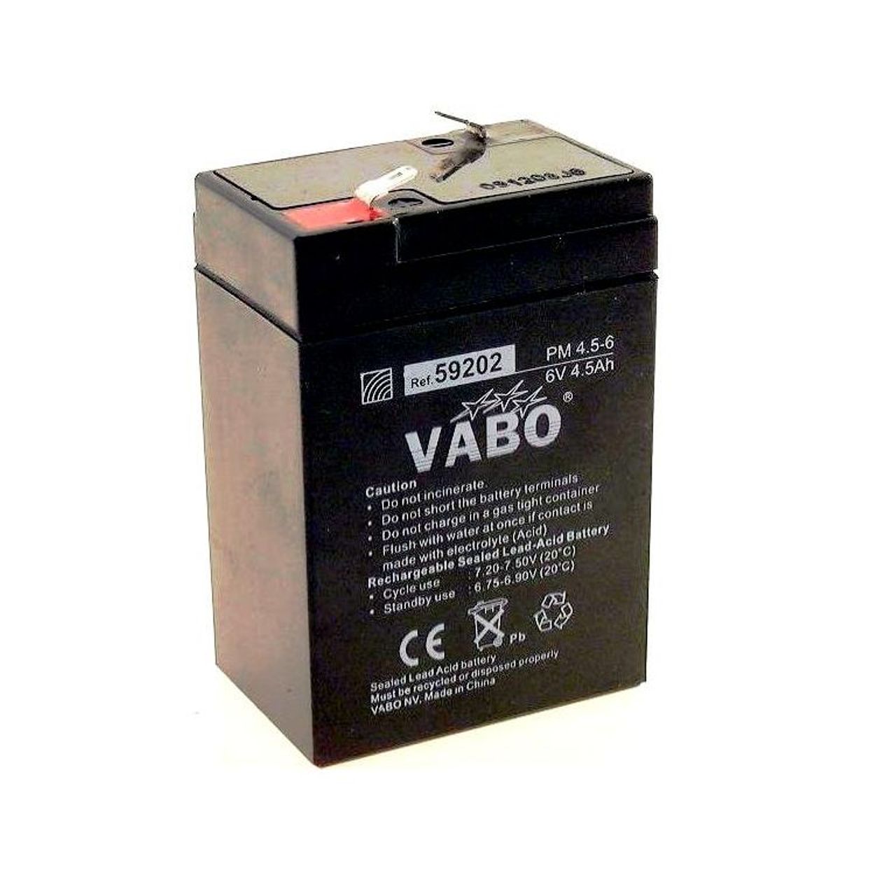 Loodaccu 6 Volt  4Ah 70 x 105,5 x 47 mm (géén vwb) - Afbeelding 1